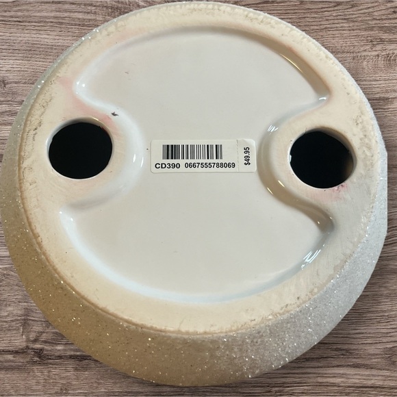 BATH & BODY WORKS CERAMIC SNOWMAN PEDESTAL 3-WICK CANDLE HOLDER RETIRED, NWT - Picture 4 of 4